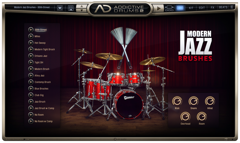 New XLN Audio Addictive Drums 2 Modern Jazz Brushes ADpak Expansion MAC/PC VST AU AAX Software (Download/Activation Card)