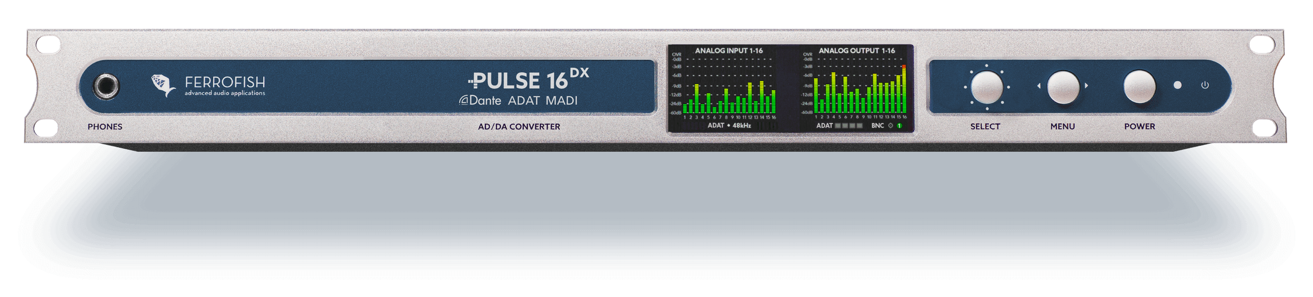New Ferrofish Pulse 16 DX | 16 x 16 AD/DA, Dante, MADI & ADAT Converter | The Swiss-Army Knife of Audio