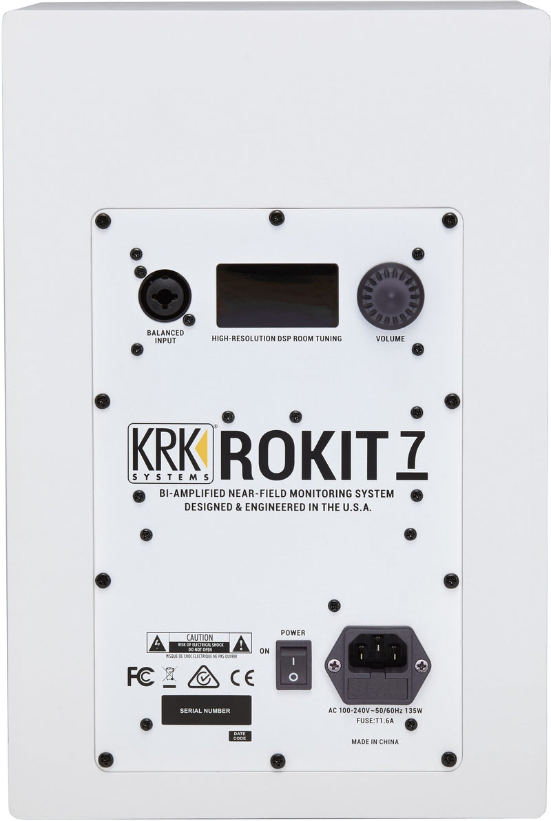 New KRK ROKIT 7 Generation 4 Powered Studio Monitors Speakers White - Bundle