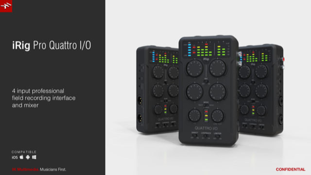 New IK Multimedia iRig Pro Quattro I/O | Pro-Quality 4 In / 2 Out Portable Audio and MIDI Interface