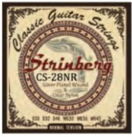 New Strinberg CS-28NR - Silver Plated Wound Nylon Classical Guitar Strings -4 pk