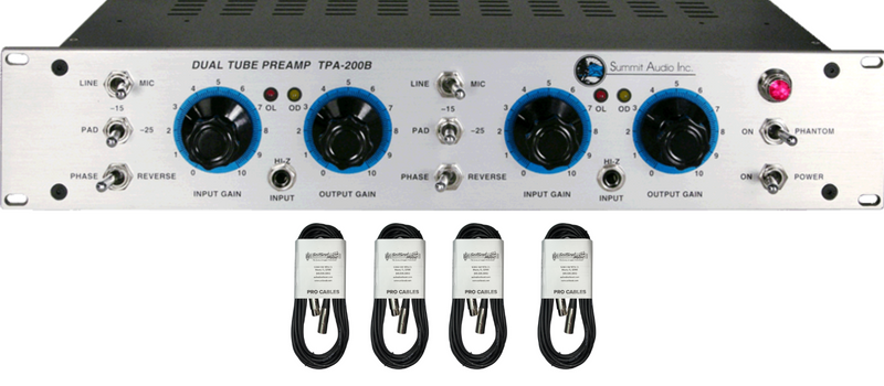 New Summit Audio TPA-200B Dual Channel Tube Mic/Line Preamplifier