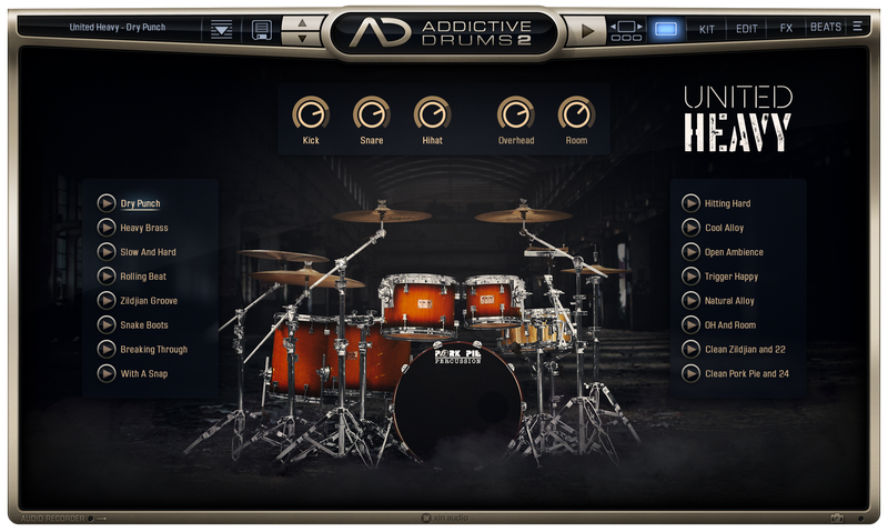 New XLN Audio Addictive Drums 2 United Heavy ADpak Expansion MAC/PC VST AU AAX Software (Download/Activation Card)