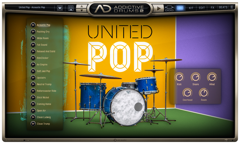 New XLN Audio Addictive Drums 2 United Pop ADpak Expansion MAC/PC VST AU AAX Software (Download/Activation Card)