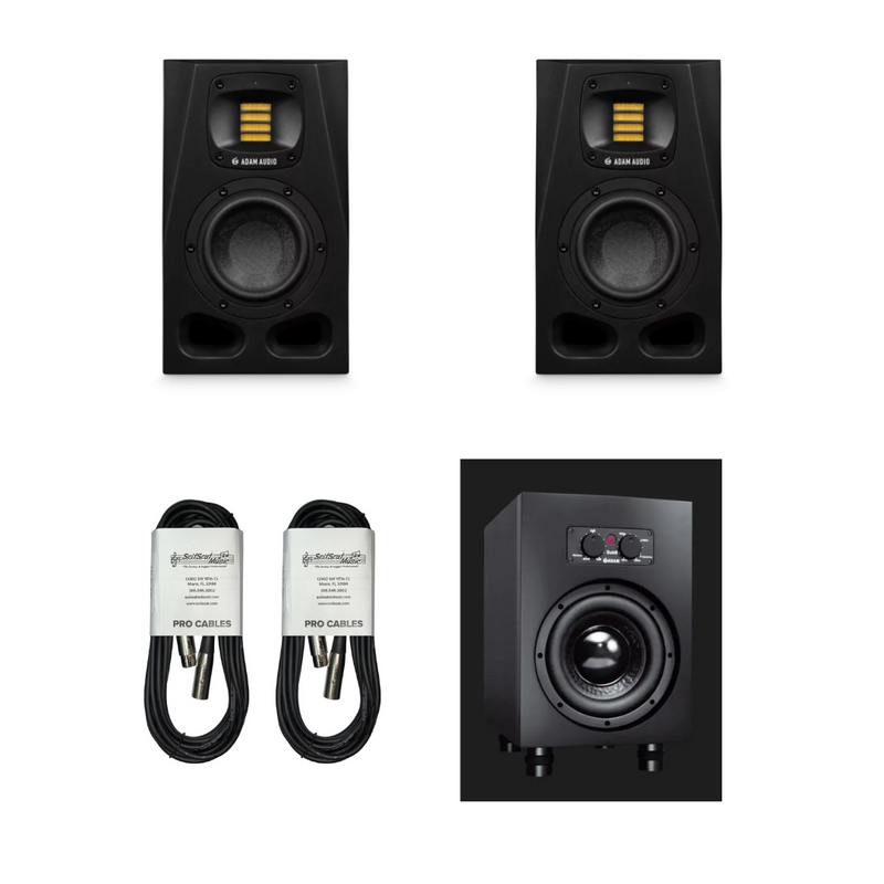 New ADAM Audio Bundle A4V/Sub8 (2-A4V/1-Sub8) - Studio Monitors & Subwoofer