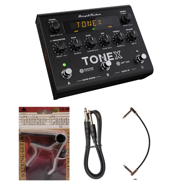 New IK Multimedia ToneX Pedal - AI Tone Modeling Multi-FX Guitar/Bass Pedal - Bundle
