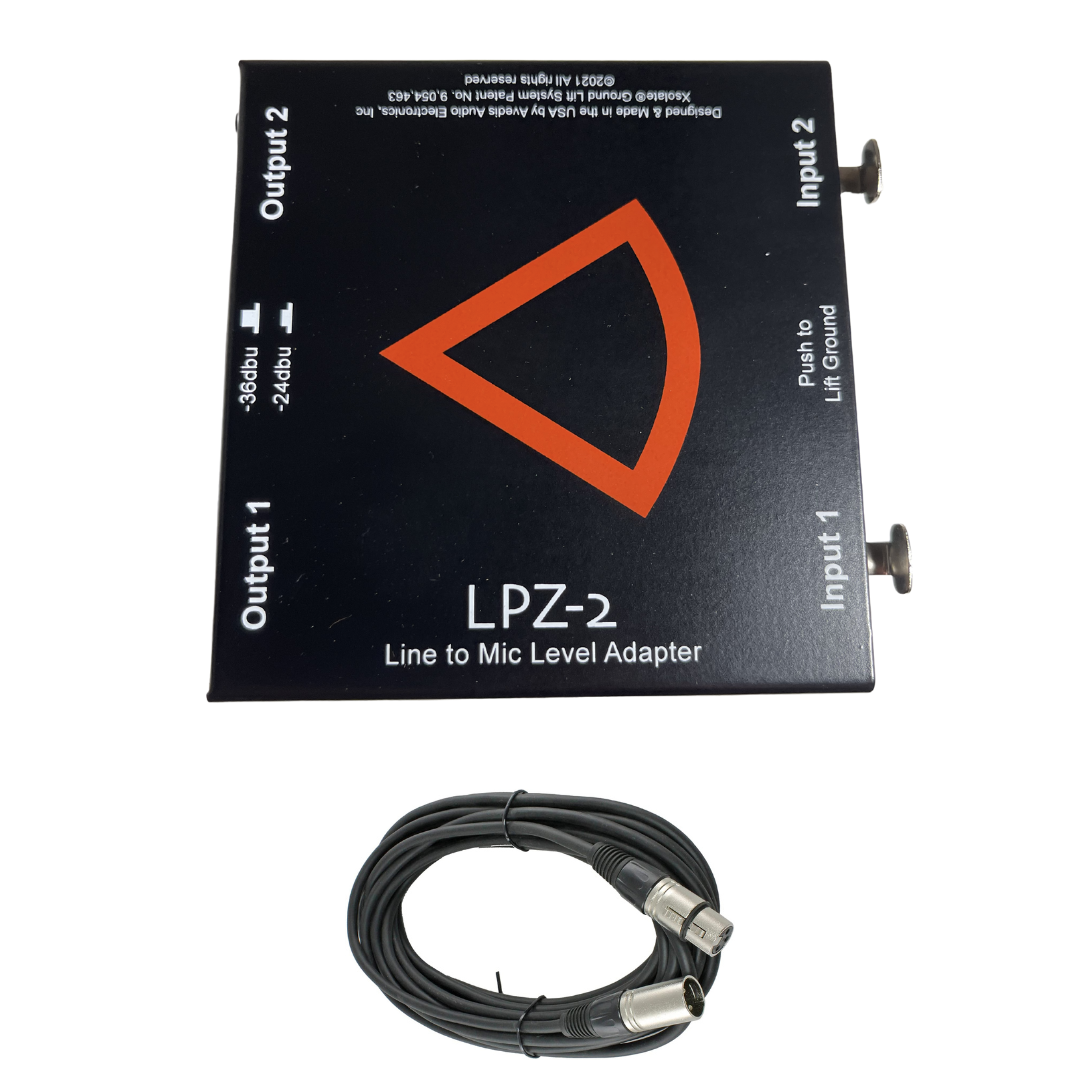 New Avedis Audio LPZ-2 Line to Mic Level Adapter DI Direct Box + Free XLR Cable!