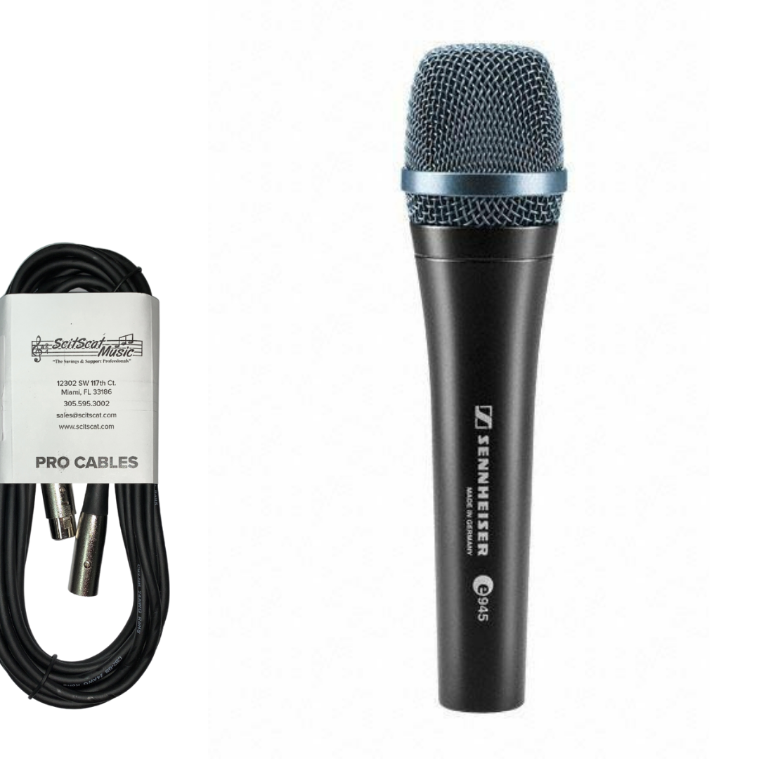 New Sennheiser e945 Supercardioid Dynamic Handheld Vocal Microphone - Bundle w/Stand