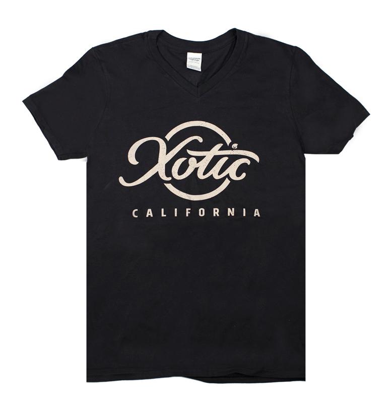 New Xotic California V-Neck Logo T-Shirt (Black - Extra Large)