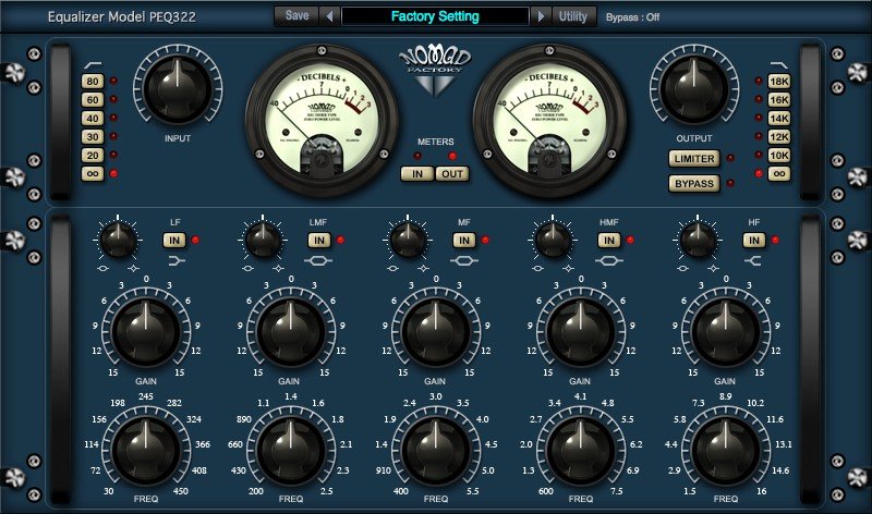 New Nomad Factory Blue Tubes Equalizer PEQ322 - AAX/VST/Mac/PC (Download/Activation)