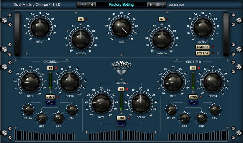 New Nomad Factory Blue Tubes Analog Chorus CH2S Software - AAX/VST/Mac/PC (Download/Activation)