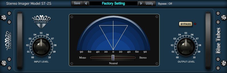 New Nomad Factory Blue Tubes Stereo Imager ST2S Plugin Software - AAX/VST/Mac/PC (Download/Activation)
