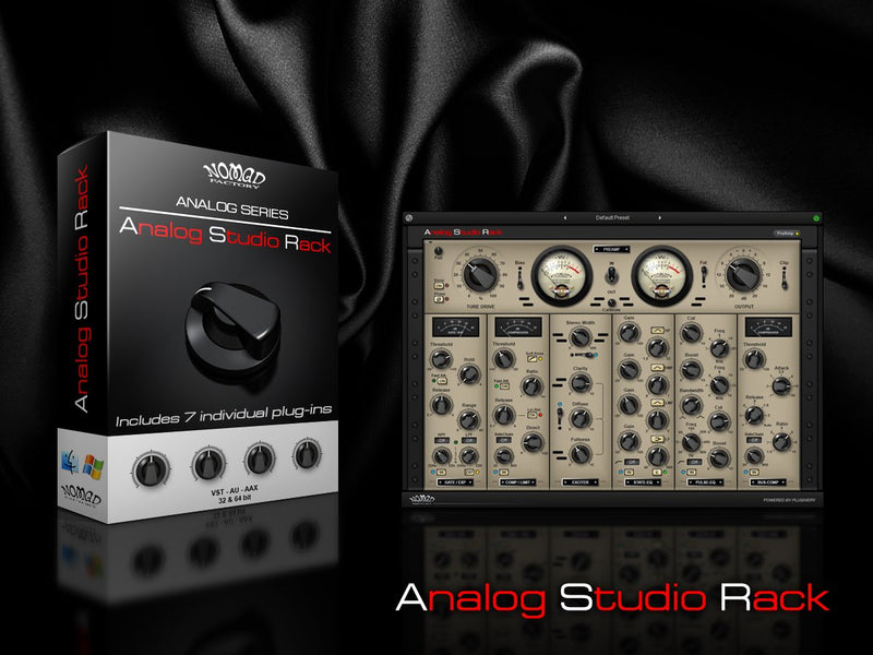 New Nomad Factory Analog Studio Rack - Virtual "Modular Rack" that provides hot-swappable 500 series style EQ’s, Compressors, Gate, Exciter and Pre-Amp - AAX/VST/Mac/PC (Download/Activation)