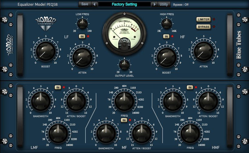New Nomad Factory Blue Tubes Equalizer PEQ5B - AAX/VST/Mac/PC (Download/Activation)