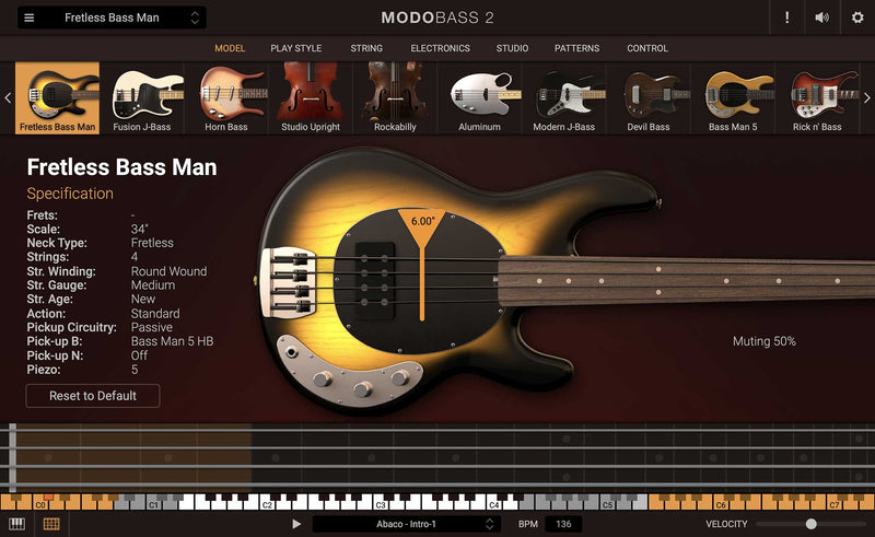 New IK Multimedia MODO BASS 2 Electric Bass Virtual Instrument - (Download/Activation Card)