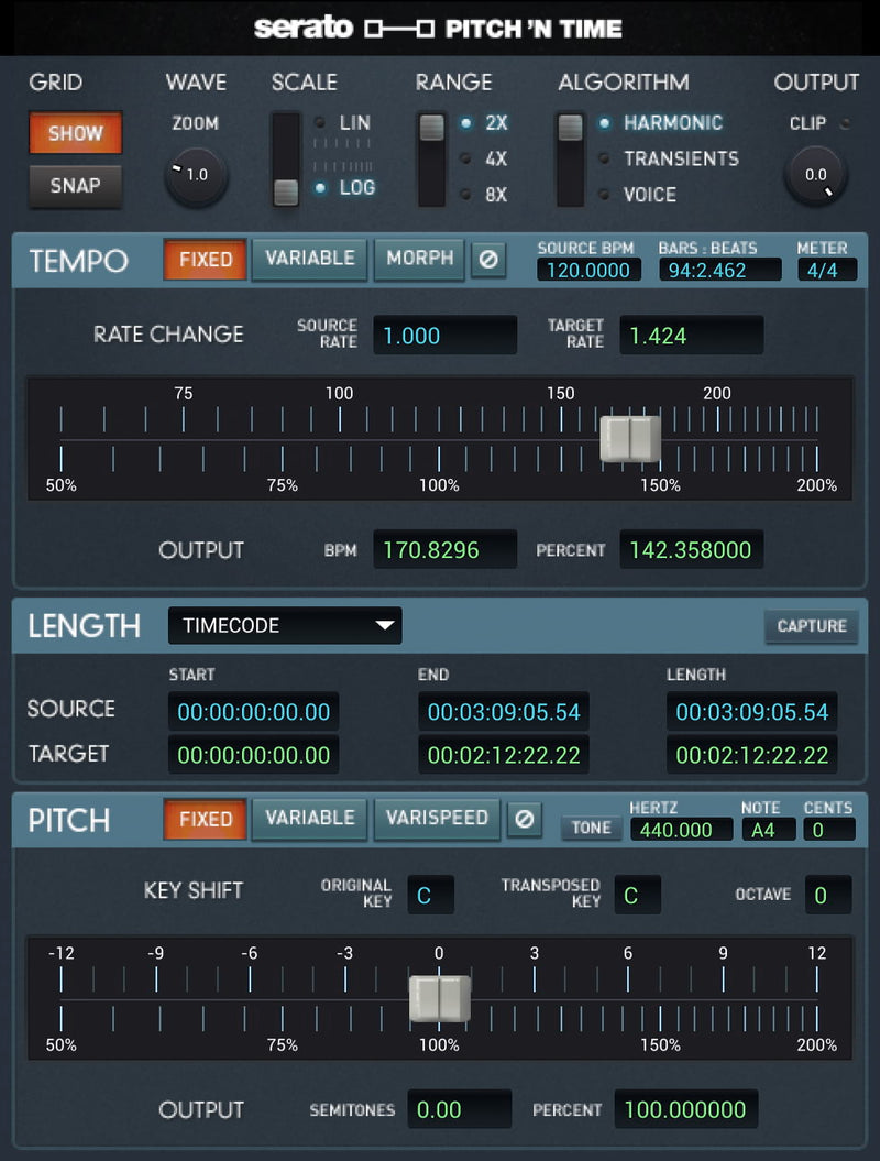 New Serato Pitch n' Time Pro - Time-Streching & Pitch Shifting - AU/VST - Download/Activation Card