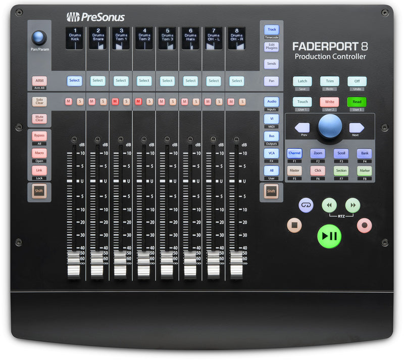 New PreSonus FaderPort™ 8: 8-channel Mix Production Mac/PC Controller