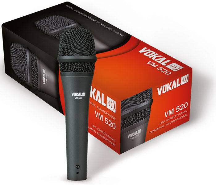 New Vokal Professional VM-520 Dynamic Unidirectional Microphone + Free XLR Mic Cable