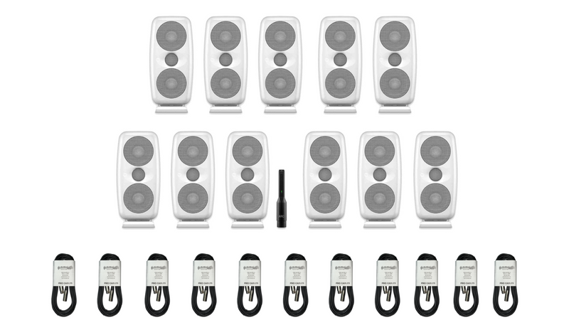 New iLoud White MTM Immersive Bundle 11 Speakers With 11 Free XLR Cables